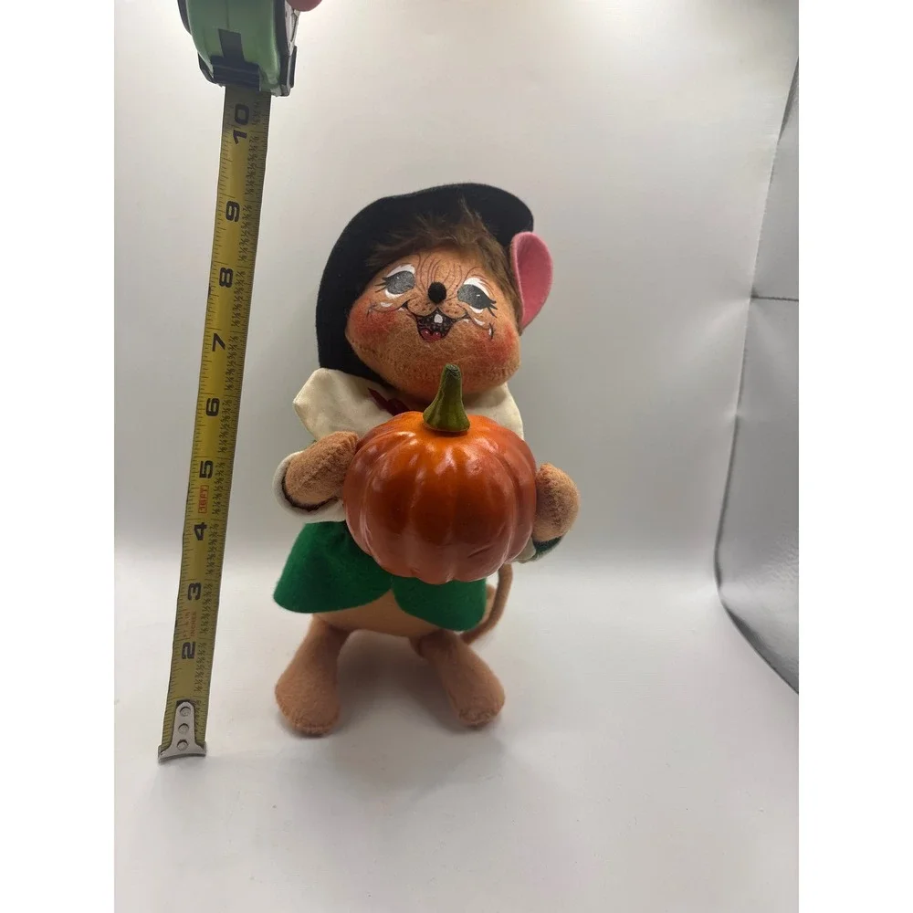 Annalee Thanksgiving Pilgrim Mouse with Pumpkin 8 Inch Felt Doll Harvest Decor